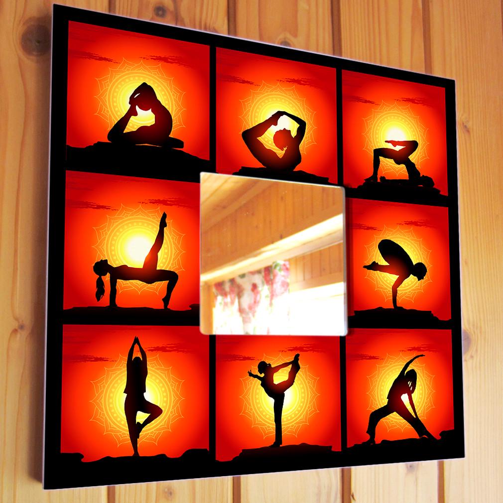 Зеркало декоративное Йога Позы 260х260 мм (M03719)