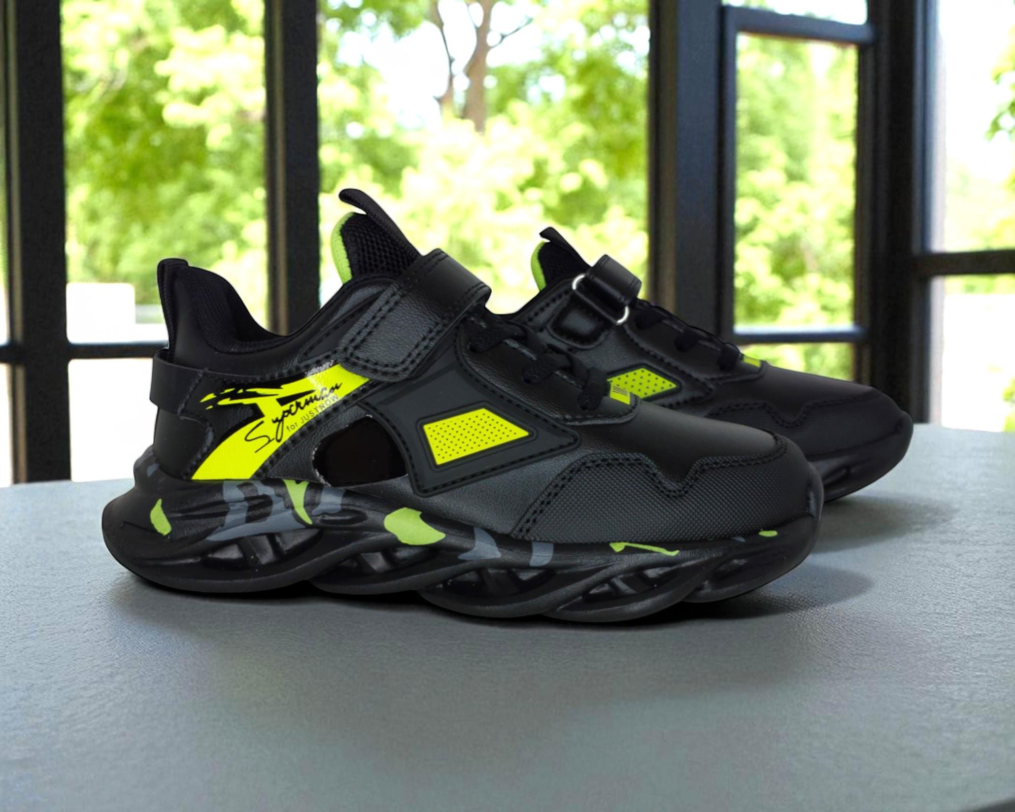 Кросівки Clibee 381BG р. 36 Чорно-салатовий (28085599)