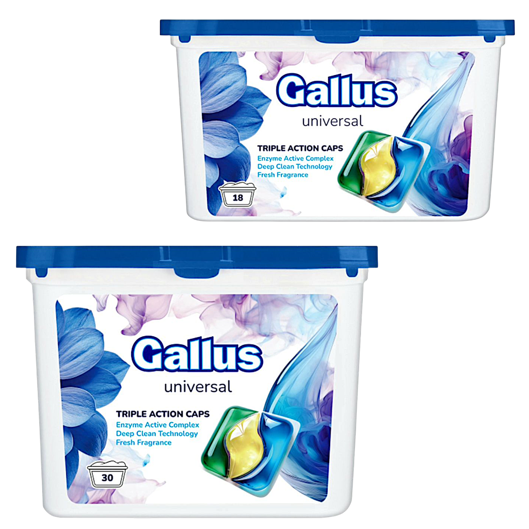 Набор капсул для машинной стирки Gallus Universal 3in1 30 шт. 490 г/18 стирок 18 шт. 270 г (301701/3538) - фото 4