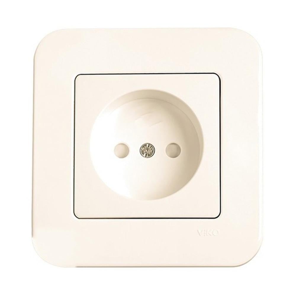 Розетка со шторками штепсельная VIKO Rollina Крем (221772)