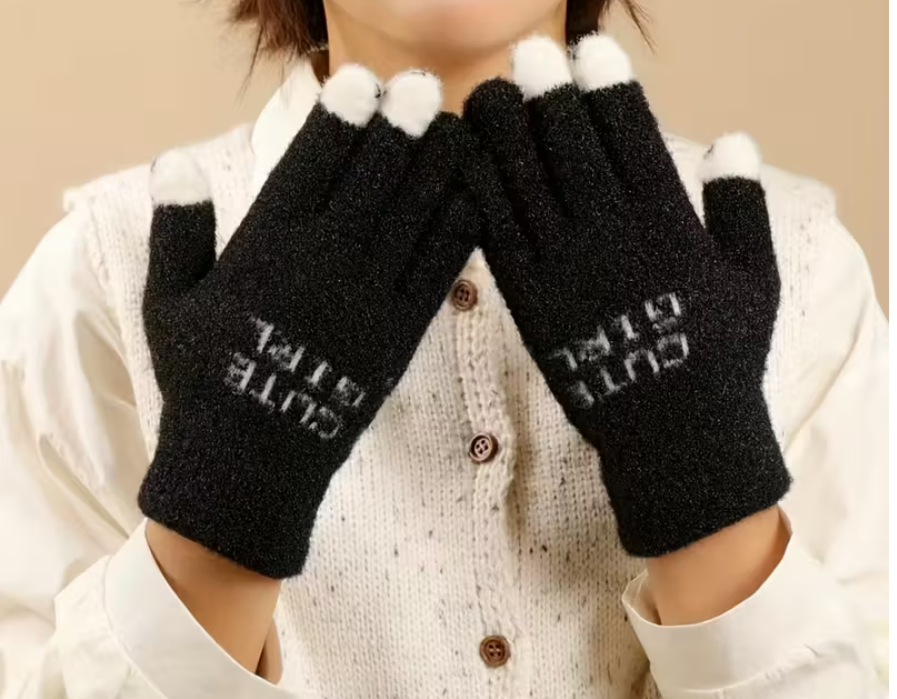 Рукавички-мітенки жіночі зимові з відкритими пальцями XL (1311/2) - фото 9