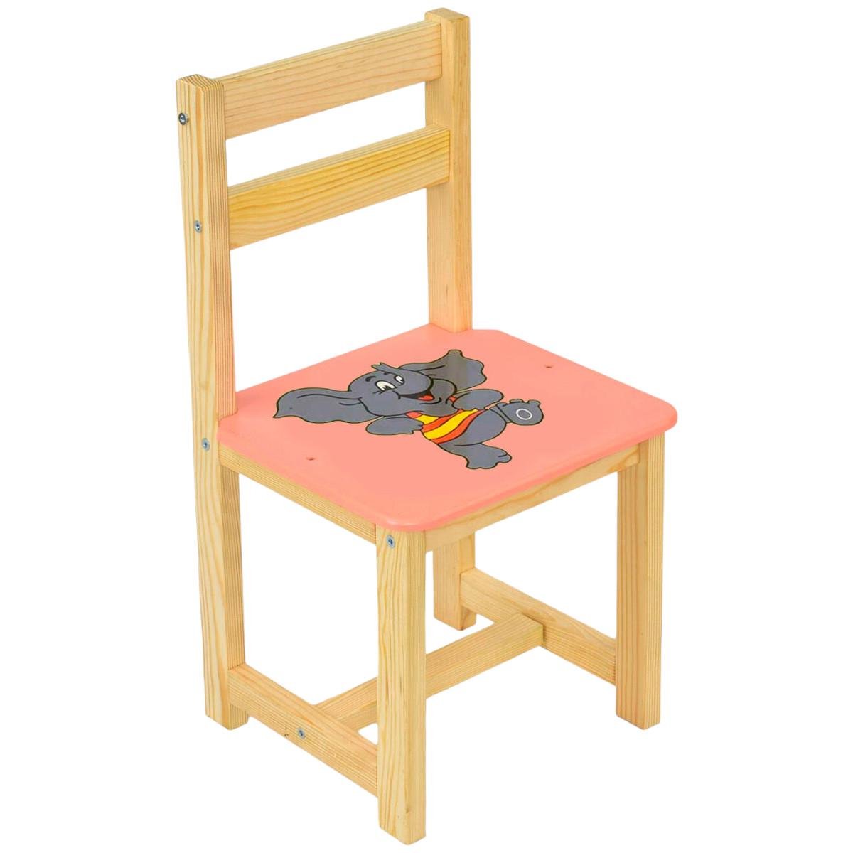 Стул деревянный детский Мася Слоник 54 см Розовый (4032)