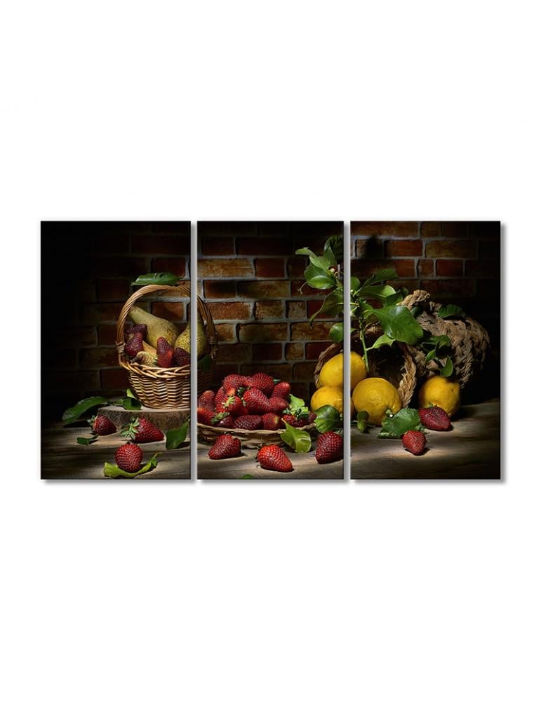 Картина модульная Сезонные фрукты 3 модуля 70x105 см