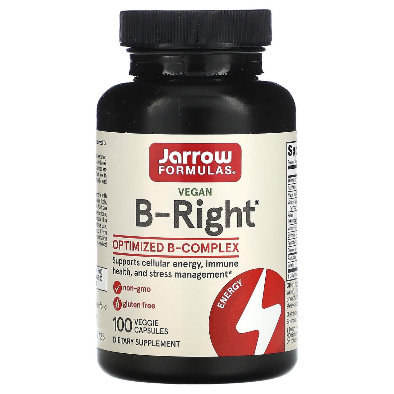 Комплекс вітамінів групи B Jarrow Formulas B-Right 100 рослинних капс. - фото 1