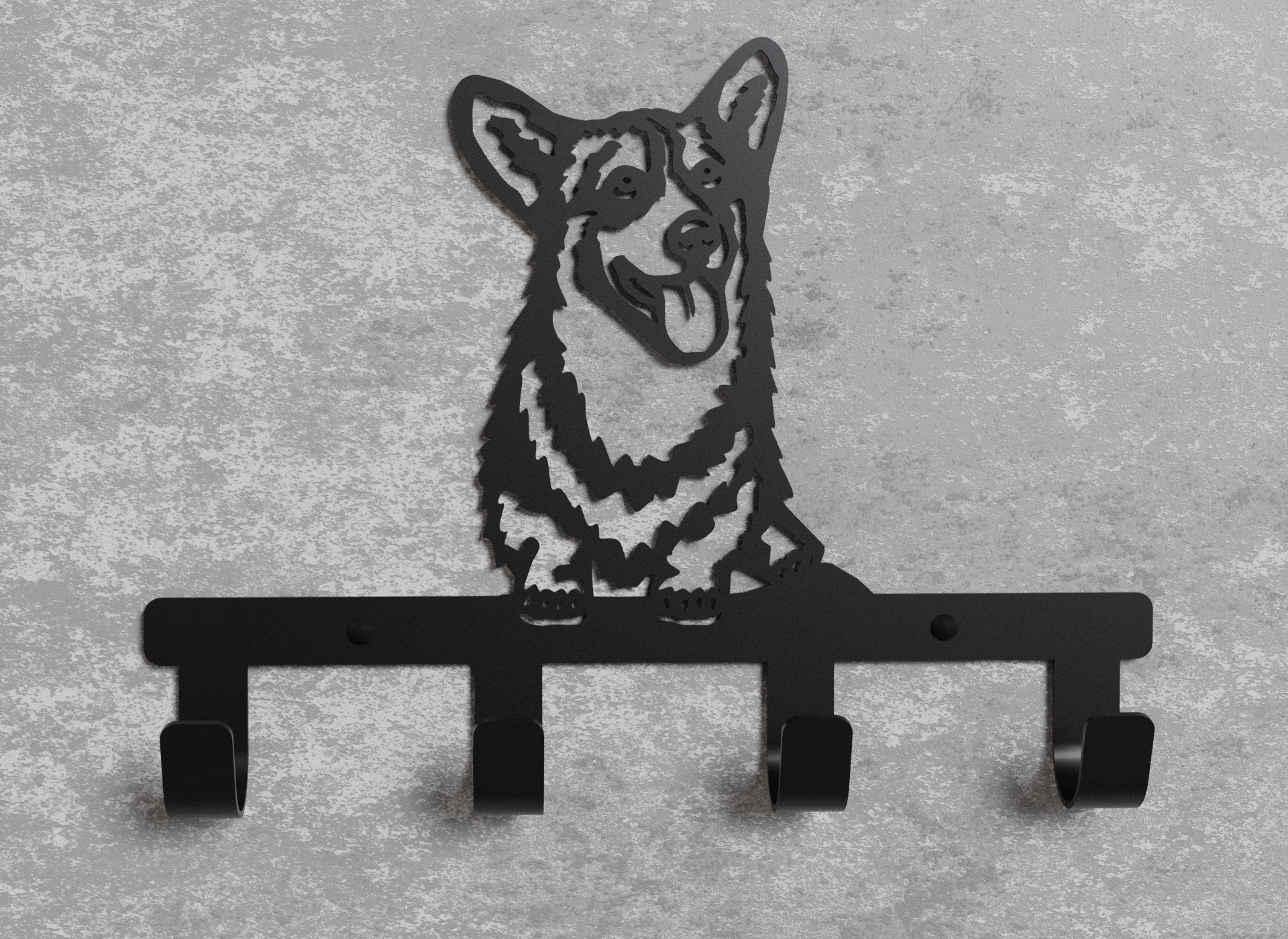 Вішалка настінна металева Loft-Craft Коргі Чорний (AM-017-bk)