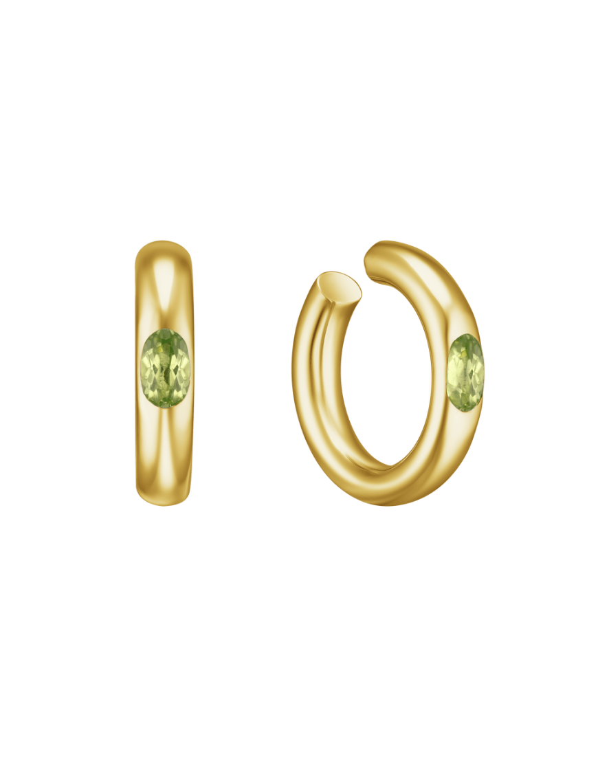 Каф Puffy green жіночий RIMMART JEWELRY золотий One size