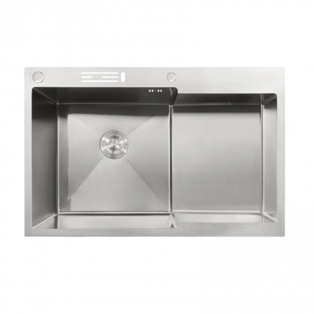 Мойка MIXXUS MH7849L-HK SS COLOR MH7849L-HK NANO-SILVER 3.0/0.9 из н.ст Глубокое крыло из подст. под ножи нержавеющая сталь 780х490х215 мм (MX1935)