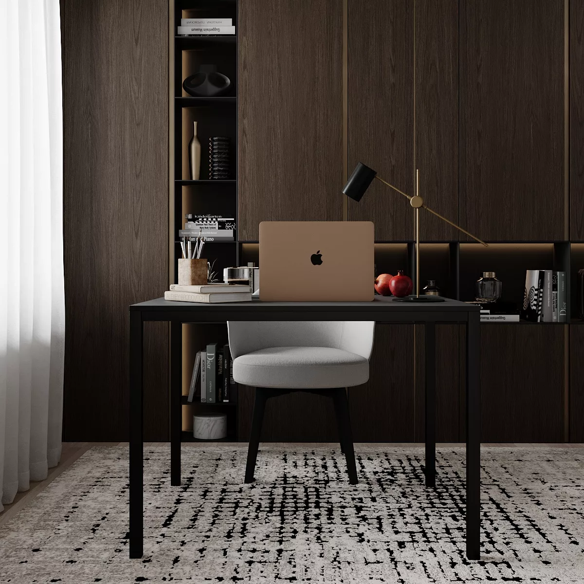Письменный стол AiH Brevity Loft mid ЛДСП/металл 90x75x67 см Графит/Черный (TB02070000030)