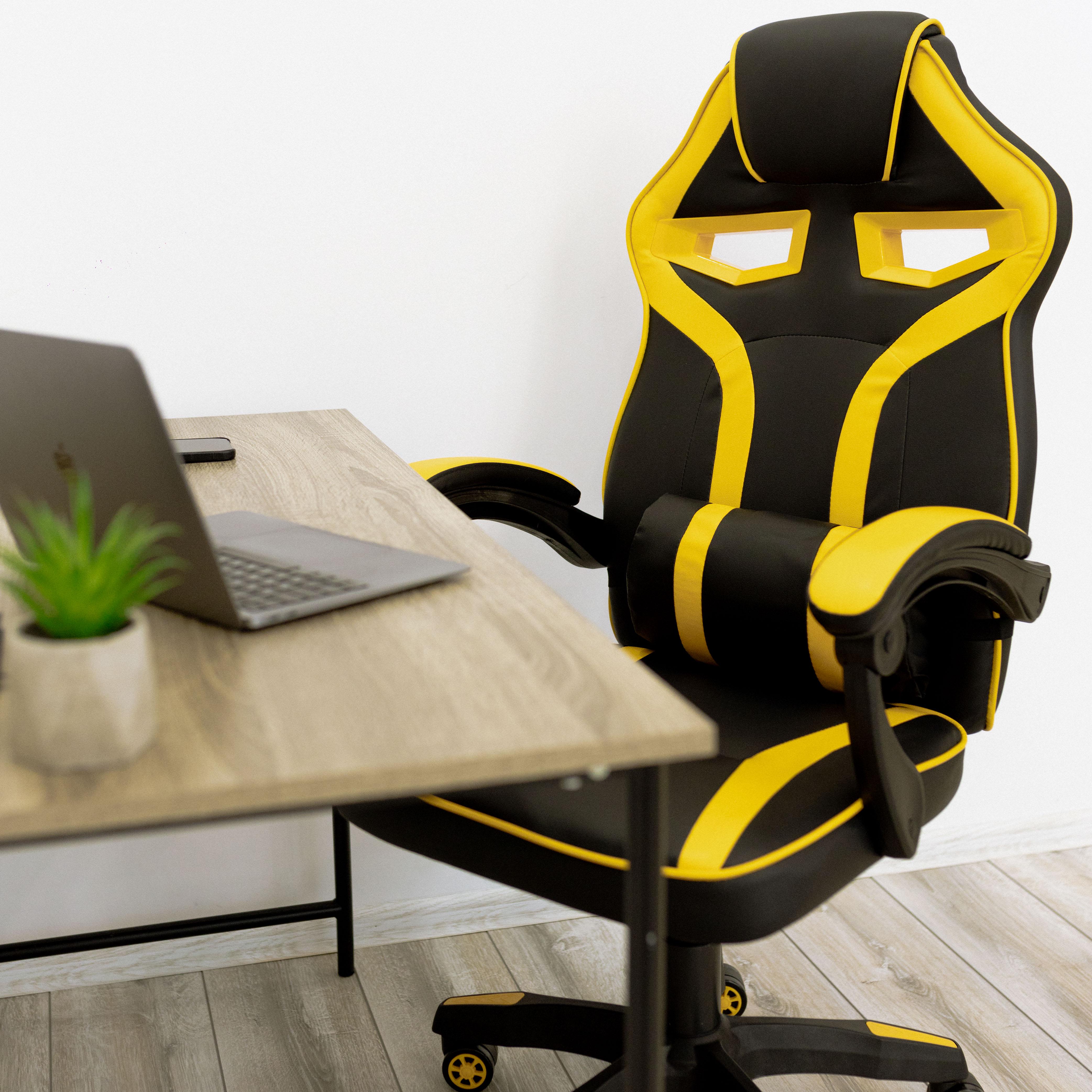 Крісло комп'ютерне геймерське 4Points NT з подушками для дома та офісу Жовтий (40015) - фото 3 Крісло комп'ютерне геймерське 4Points NT з подушками для дома та офісу Жовтий (40015) - фото 3