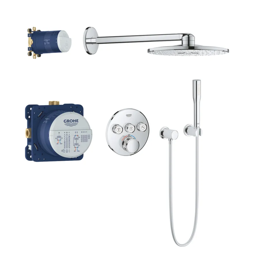 Душевая система скрытого монтажа с термостатом Grohe Grohtherm SmartControl Chrome (34705000)