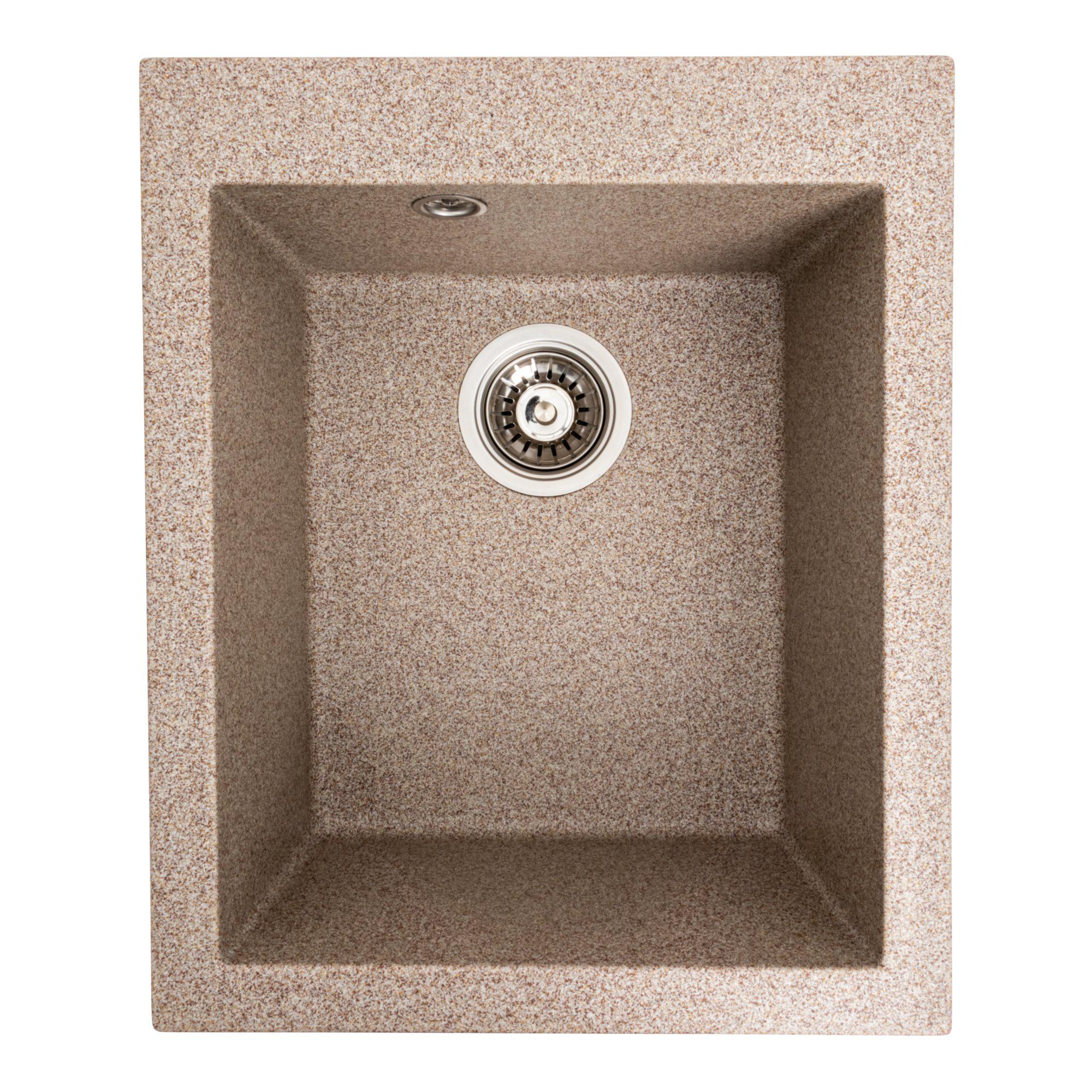 Мийка гранітна для кухні Platinum 4150 SOKIL матова Карамельний