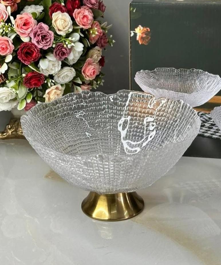 Фруктовница YIWU HP-19-45-2 стеклянная 20 см Полупрозрачная (HP-19-45-2) - фото 1 Фруктовница YIWU HP-19-45-2 стеклянная 20 см Полупрозрачная (HP-19-45-2) - фото 1