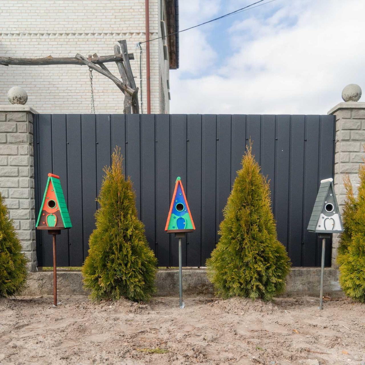 Дом для птиц Андромеда из дерева 325х290х210 мм Антрацит - фото 8 Дом для птиц Андромеда из дерева 325х290х210 мм Антрацит - фото 8