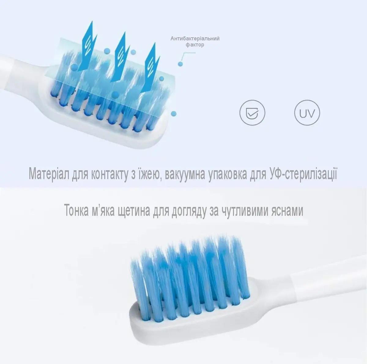 Насадки на зубну щітку T300/T500 Mijia Sonic Electric Toothbrush Heads Sensitive Type 3 шт. (NUN4065CN) - фото 4 Насадки на зубну щітку T300/T500 Mijia Sonic Electric Toothbrush Heads Sensitive Type 3 шт. (NUN4065CN) - фото 4