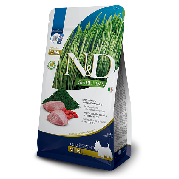 Корм сухой беззерновой Farmina N&D Spirulina для взрослых собак мелких пород с ягненком спирулиной и ягодами годжи 2 кг (2998381762)