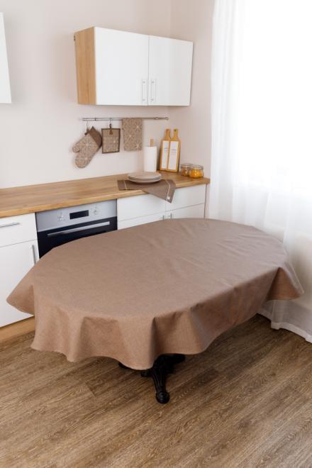 Скатертина овальна Прованс Кориця 133х240 см Коричневий (41207)