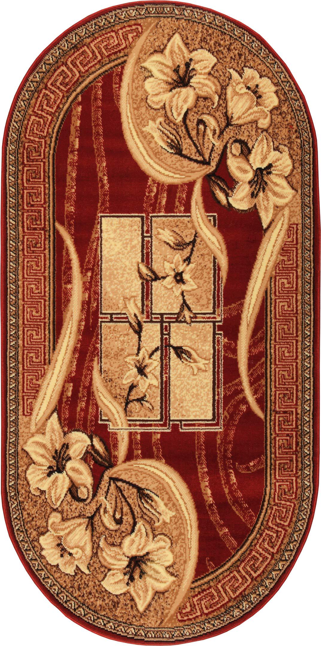 Ковер Karat Gold 365/22 1x2 м Красный овальный Бежевый (00-00005123)