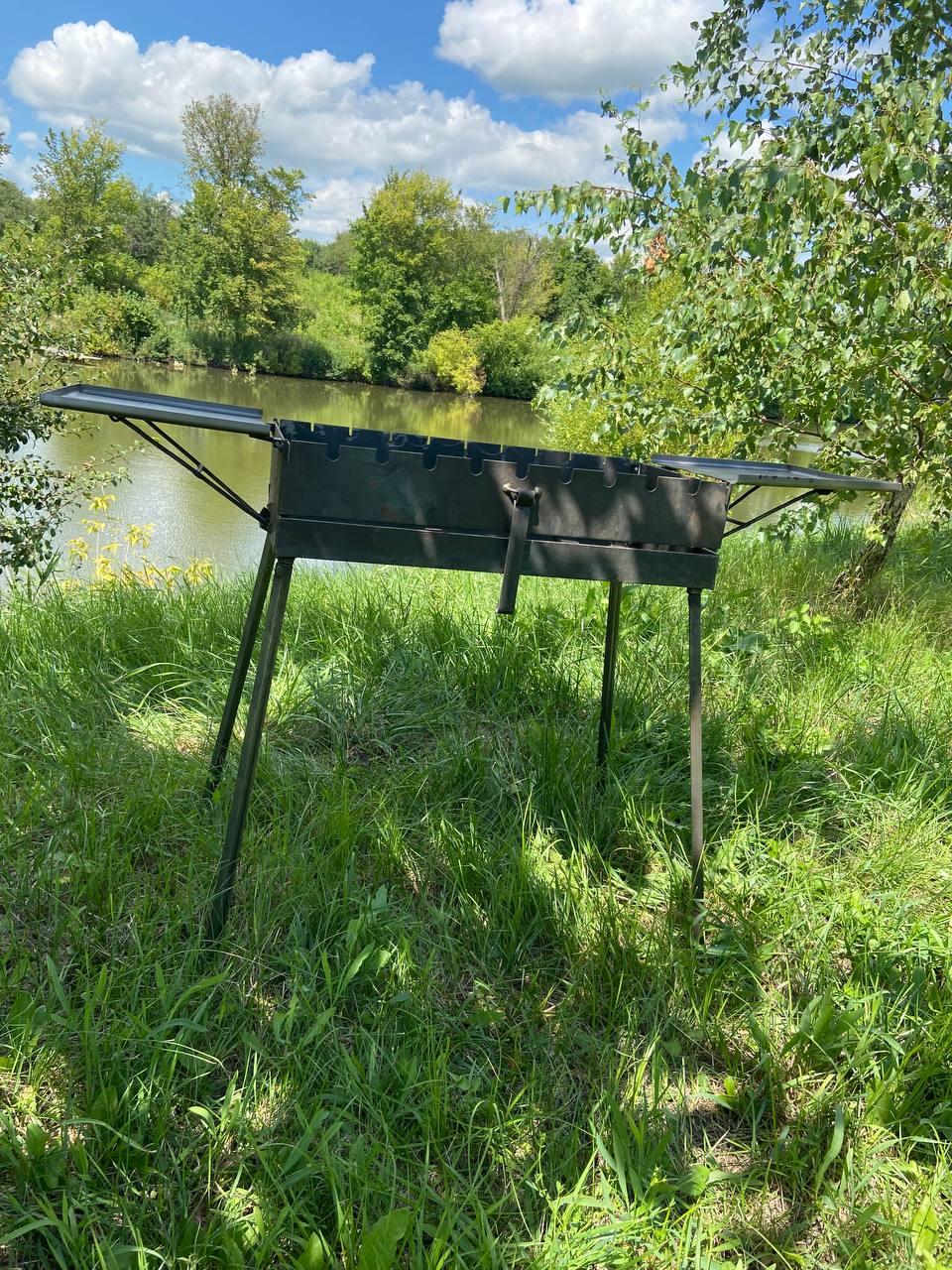 Мангал Валіза на 12 шампурів з двома столиками метал 3 мм - фото 10