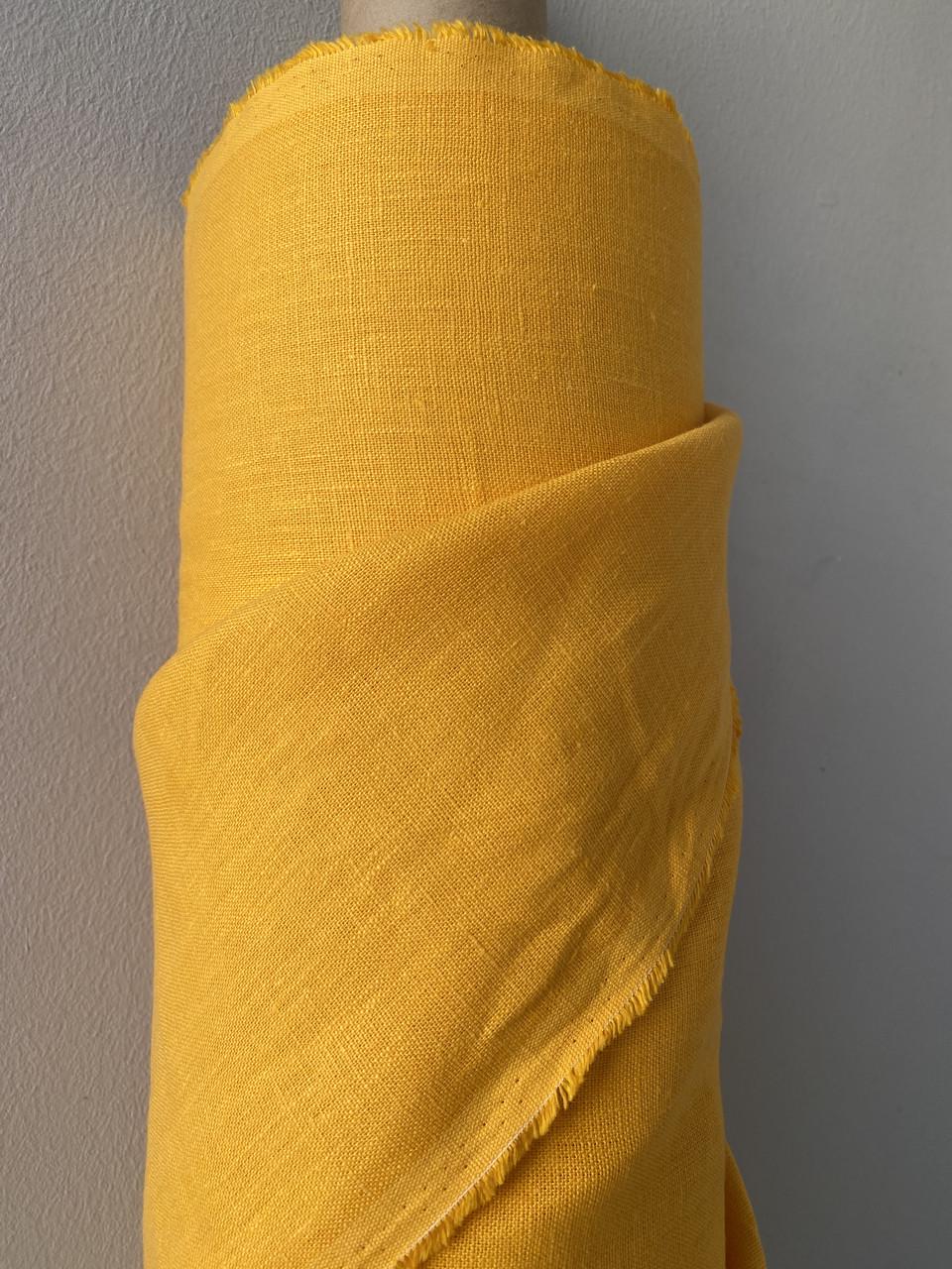 Ткань скатертная LINEN PLUS льняная 145 см 260 Желтый