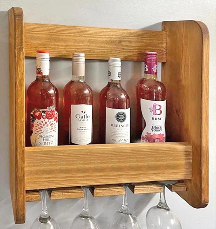 Полка для вина настенная из дерева Тадзими Сиена (ПНК-008105)