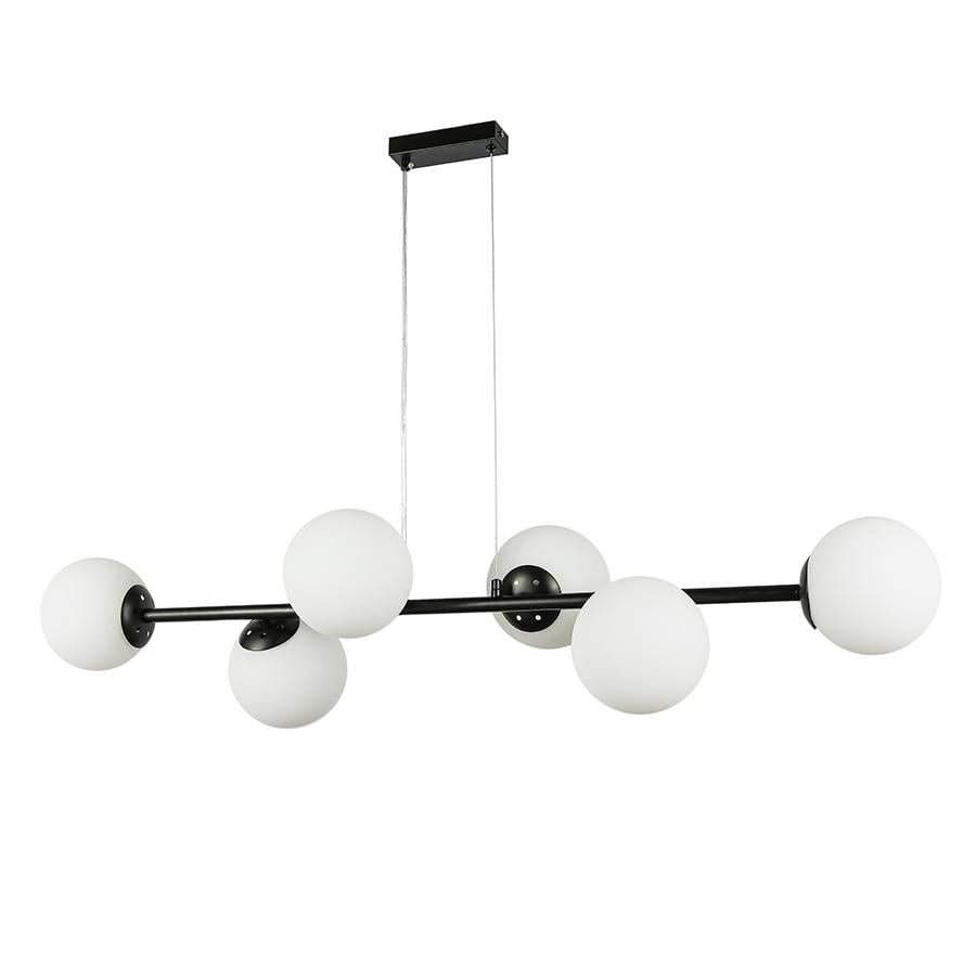 Люстра молекула підвісна Levistella 7841021-6 BK/WH плафони білі Чорний