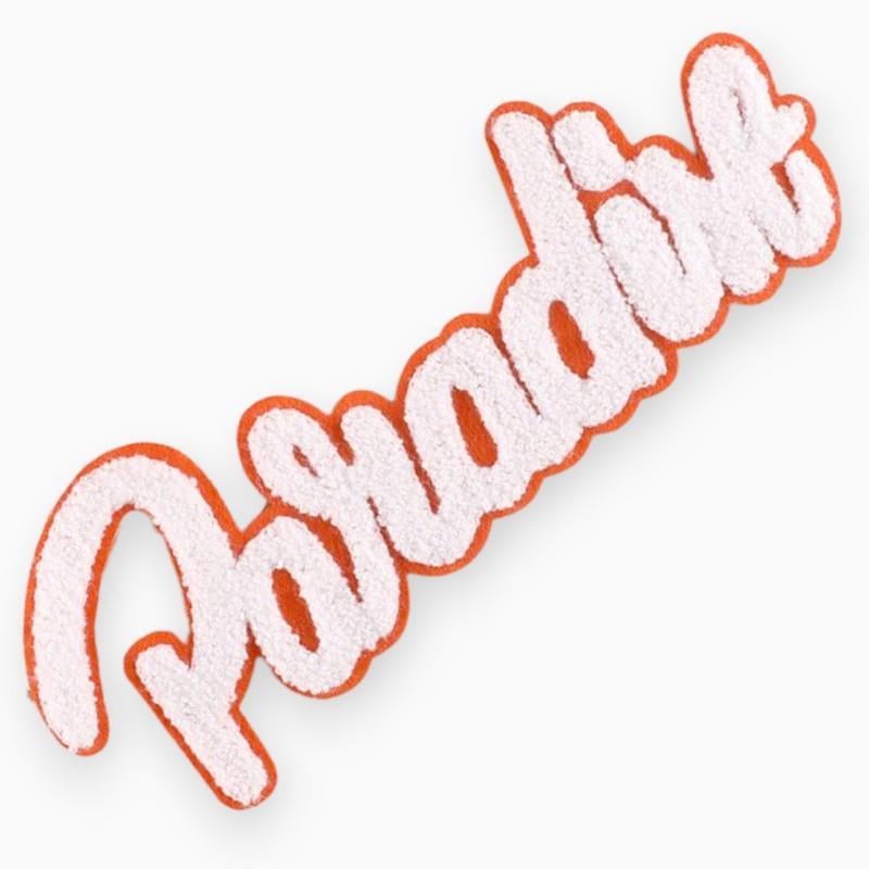 Аппликация нашивка Paradise плюшевая 10,8х28,3 см 1 шт. Бело-оранжевый (АН1028б02)