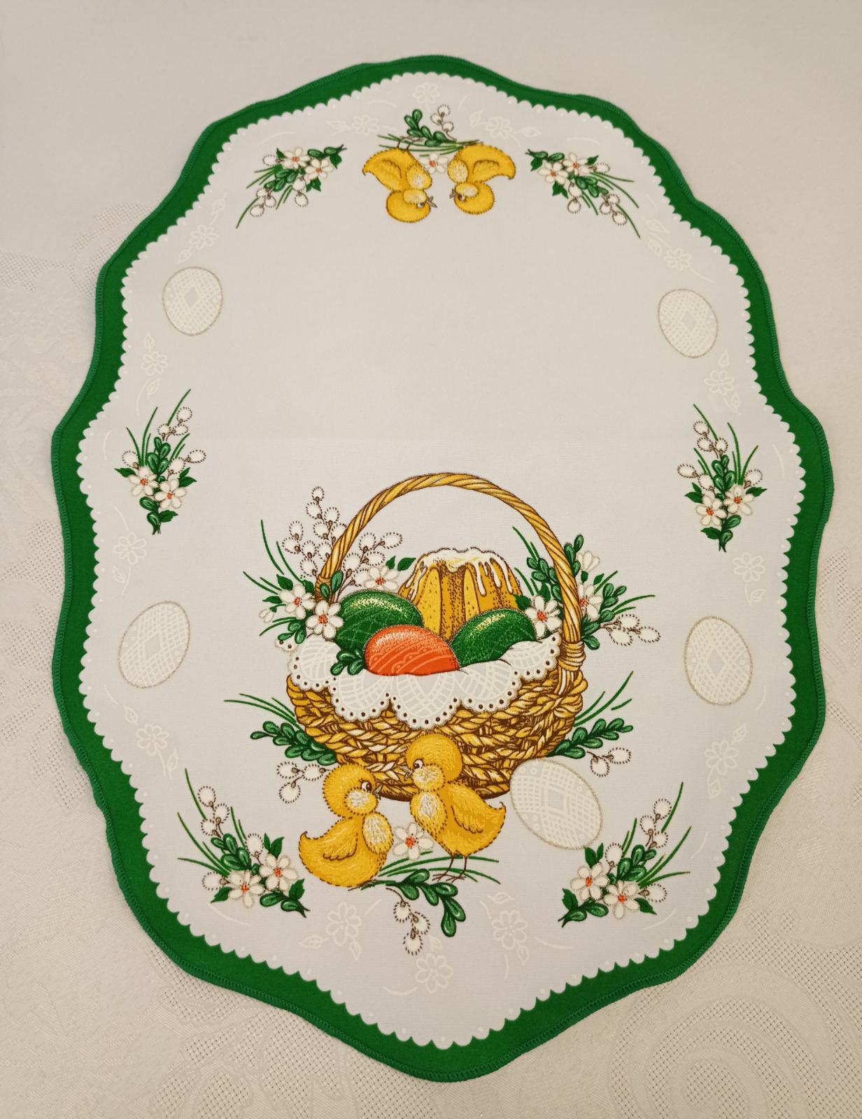 Салфетка пасхальная Print Easter Basket 35x45 см Green/White (CN14574)