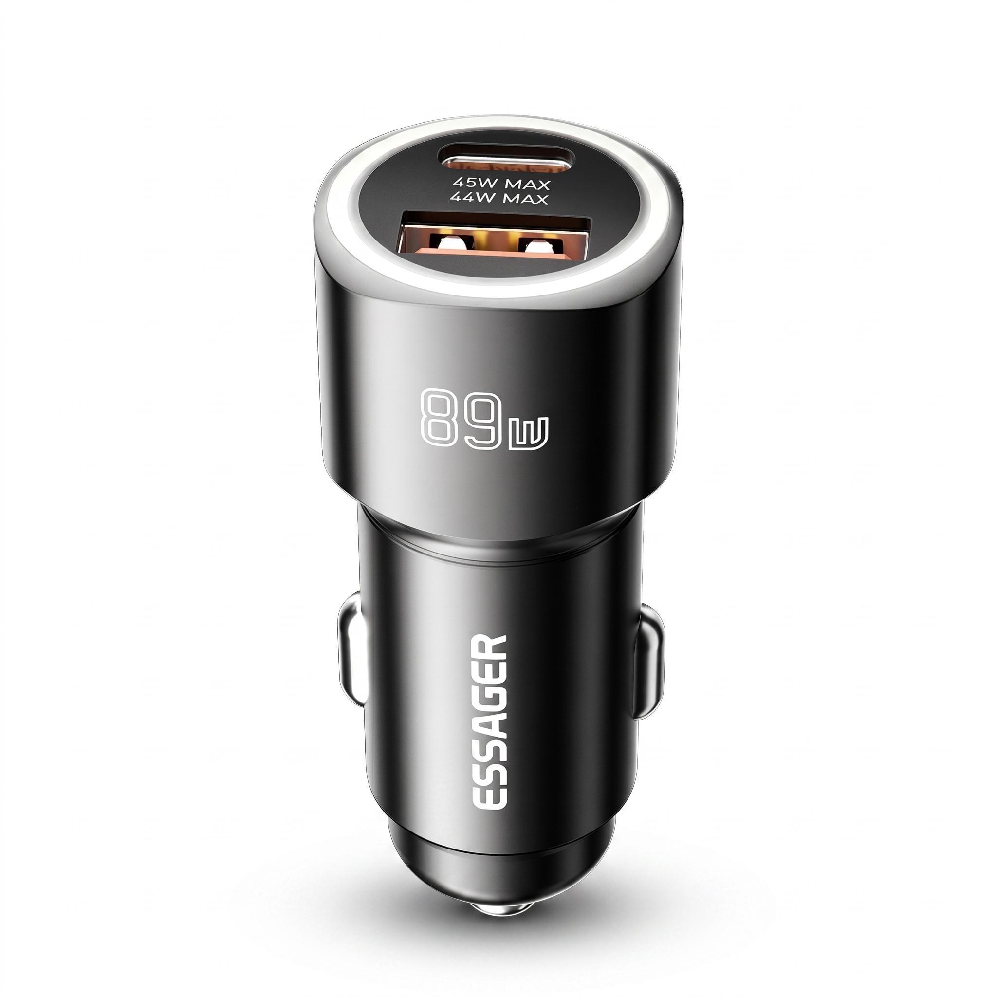 Зарядное устройство автомобильное Essager Car Charger 89W 2 порта USB-C и USB-A Super Fast Charge PD QC 3.0 Серый (ECCPQ-LC0G-P)
