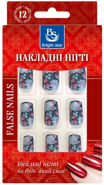 Накладные ногти Bright Star с рисунком в упаковке 12 шт. (LRN-756-07)