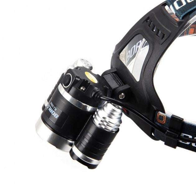 Ліхтар налобний RJ 3000 світлодіод T6 з 2 акумуляторами Чорний (343373686) - фото 3