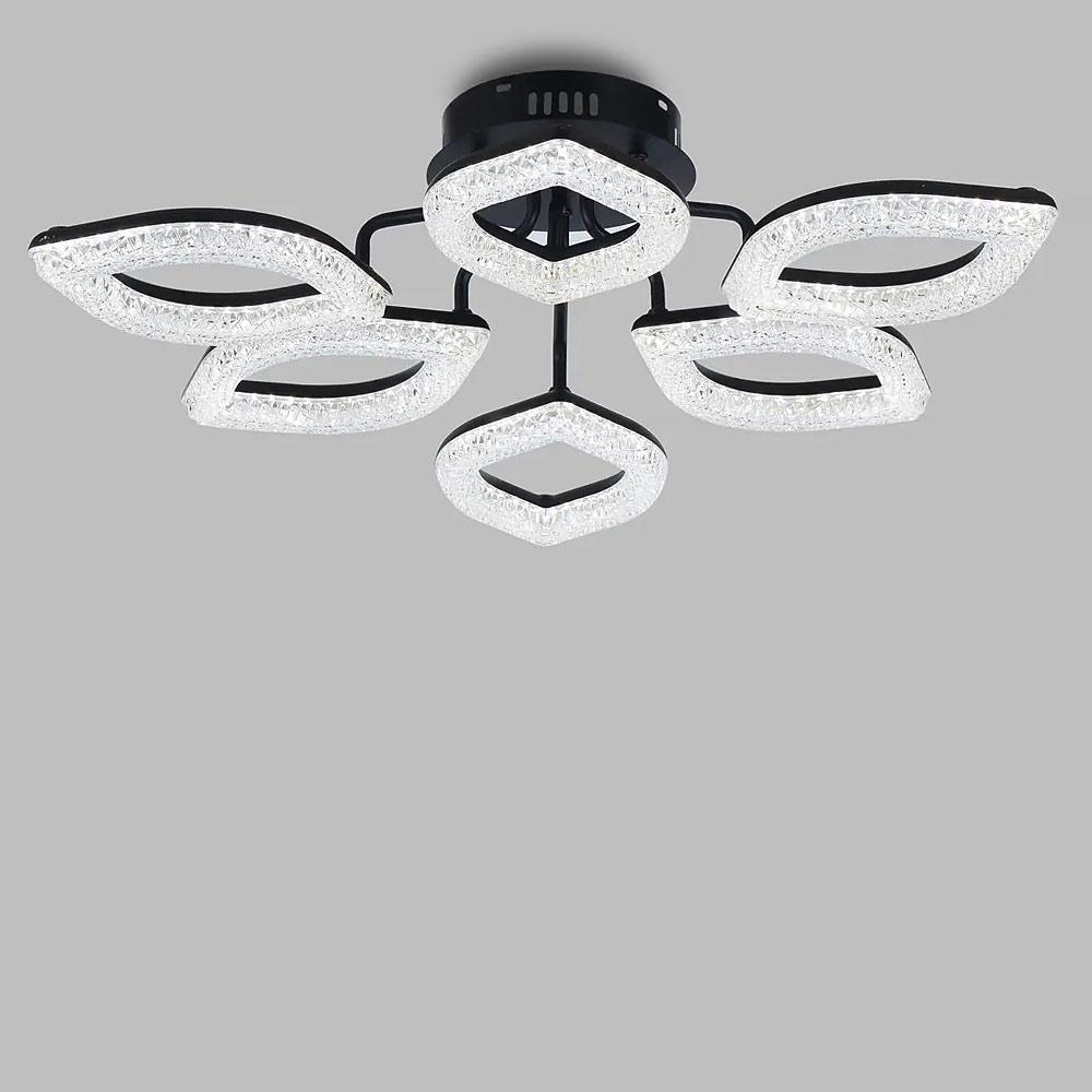 Люстра потолочная светодиодная Light House SC-19171/3/3C BK 2,4G 96W 760х170 мм Черный