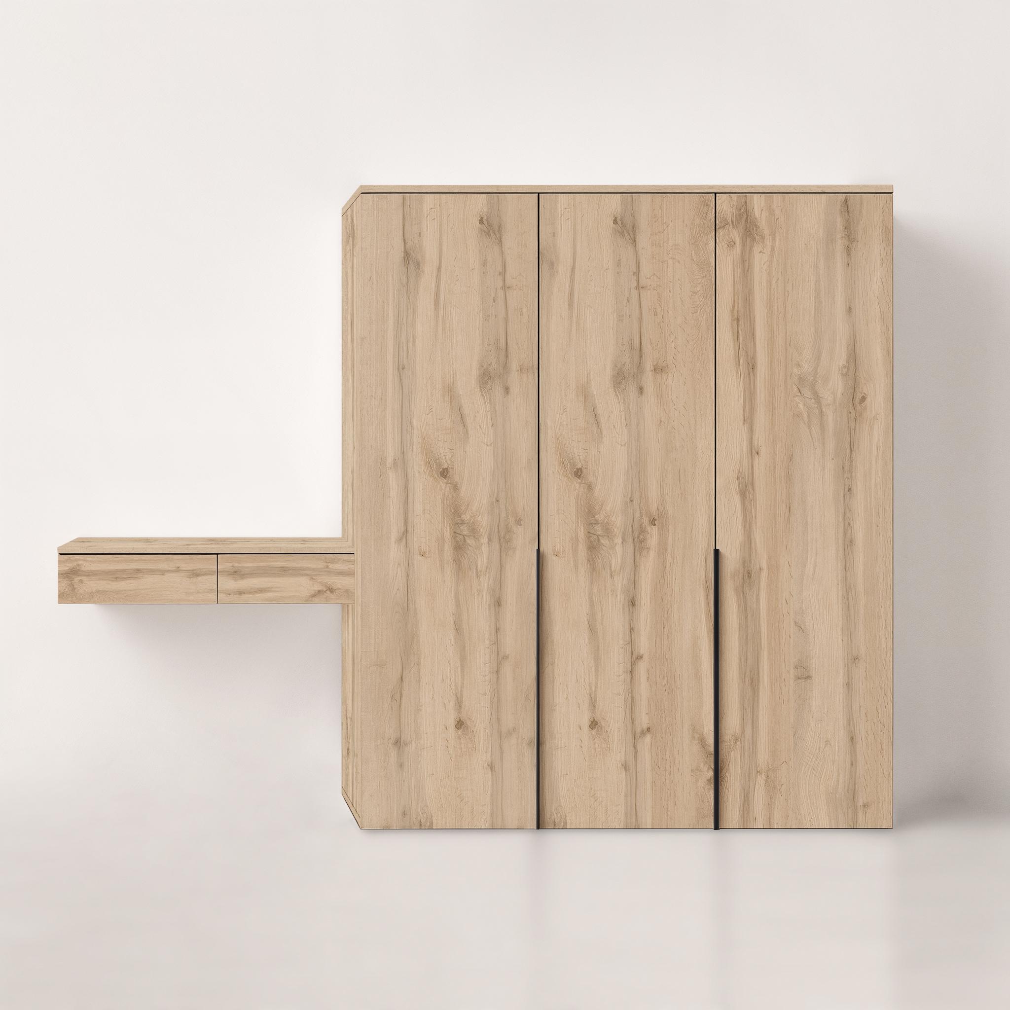 Комплект мебели Moris шкаф с полками и штангой и туалетный стол 2800x520х2200 мм Дуб Аппалачи - фото 3