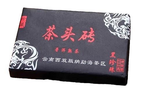 Чай Шу Пуэр Черная жемчужина Ча Тоу 2020 год плитка 250 г (5-2-0103-w)