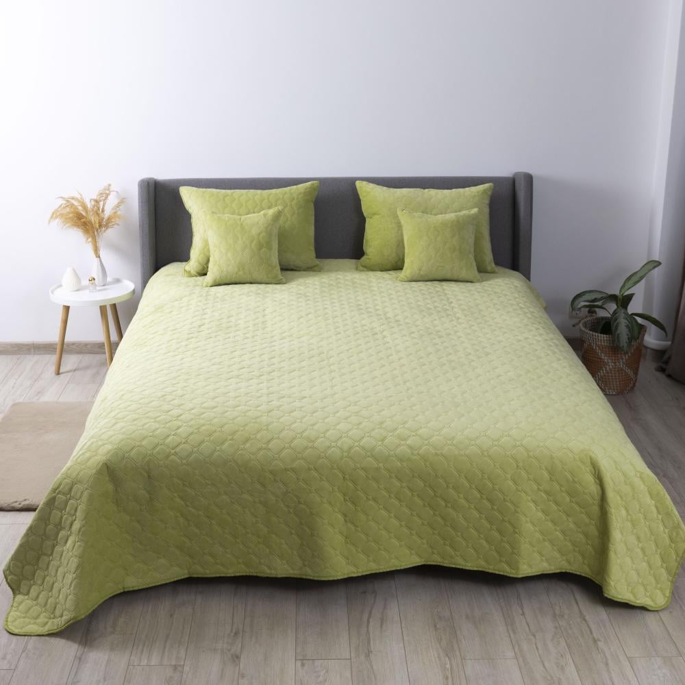 Покрывало ТЕП Velour Ромб прямой 240x260 см Салатовый (17156) Покрывало ТЕП Velour Ромб прямой 240x260 см Салатовый (17156)