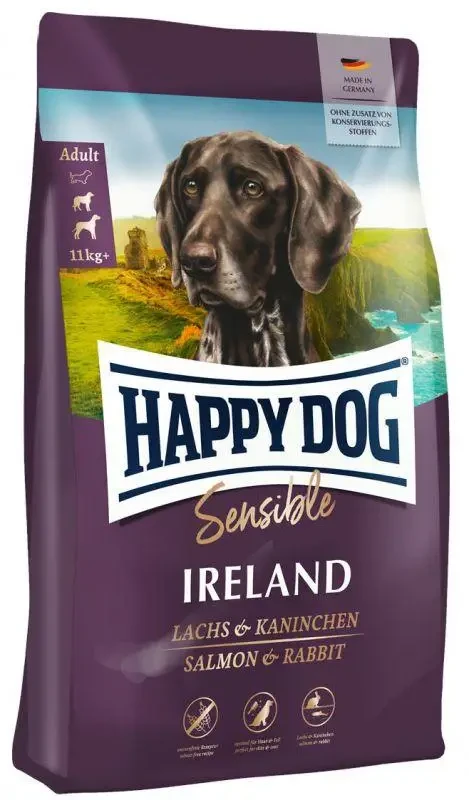 Корм сухой для собак Happy Dog Sensible Ireland кролик и лосось для нормализации линьки 4 кг (арт. 3537)