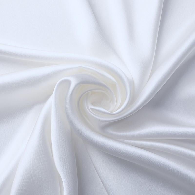 Тканина атлас LuxFabric 115 г/м² 1,5 м 1 м Білий (ТП1501а02)