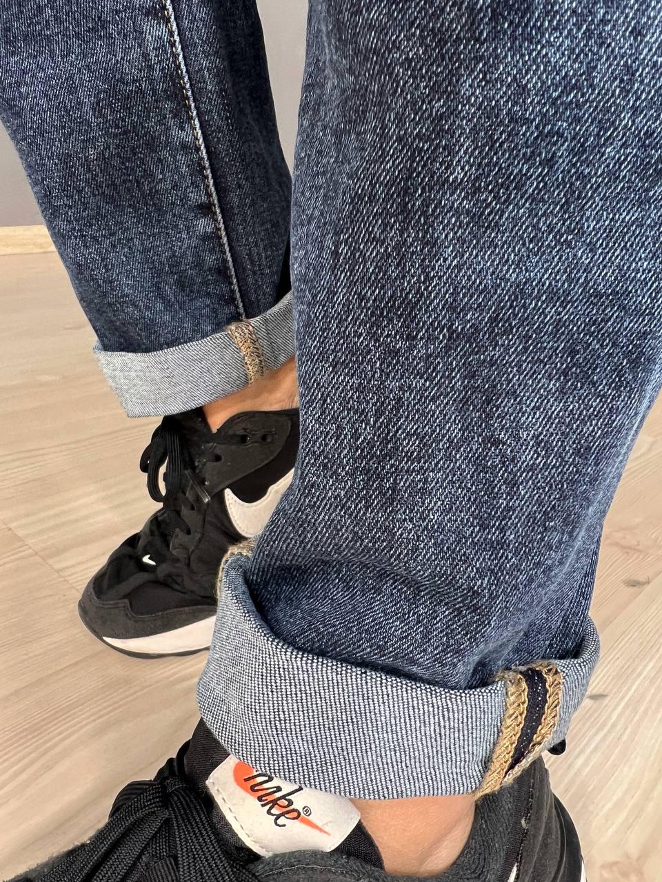 Джинсы женские Vanver 8003 MOM jeans с резинкой на талии стрейчевые высокая посадка р. 36 Темно-синий (3298) - фото 4