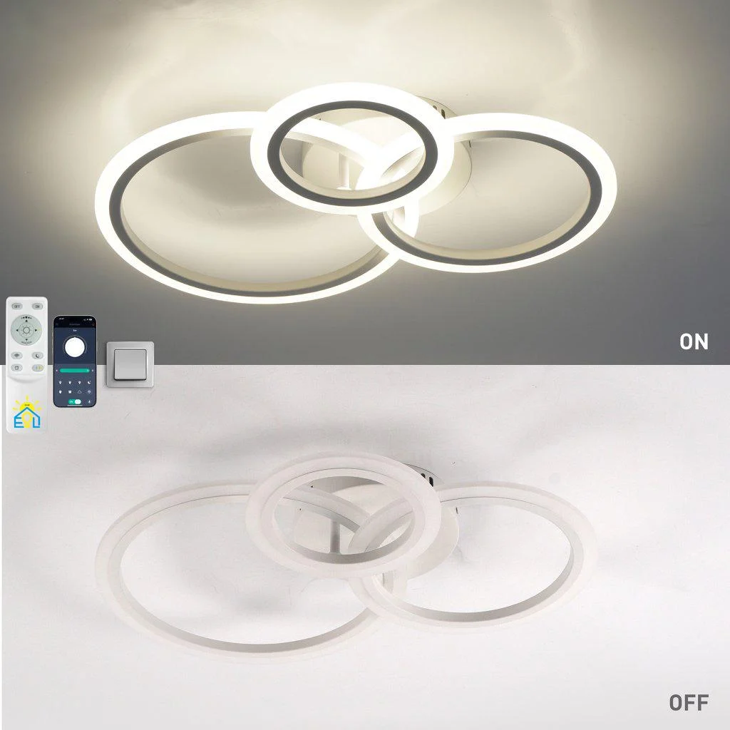 Люстра светодиодная ESLLSE TRIO 3R с пультом 70 Вт 510x380x107 мм Белый (10618) - фото 4 Люстра светодиодная ESLLSE TRIO 3R с пультом 70 Вт 510x380x107 мм Белый (10618) - фото 4