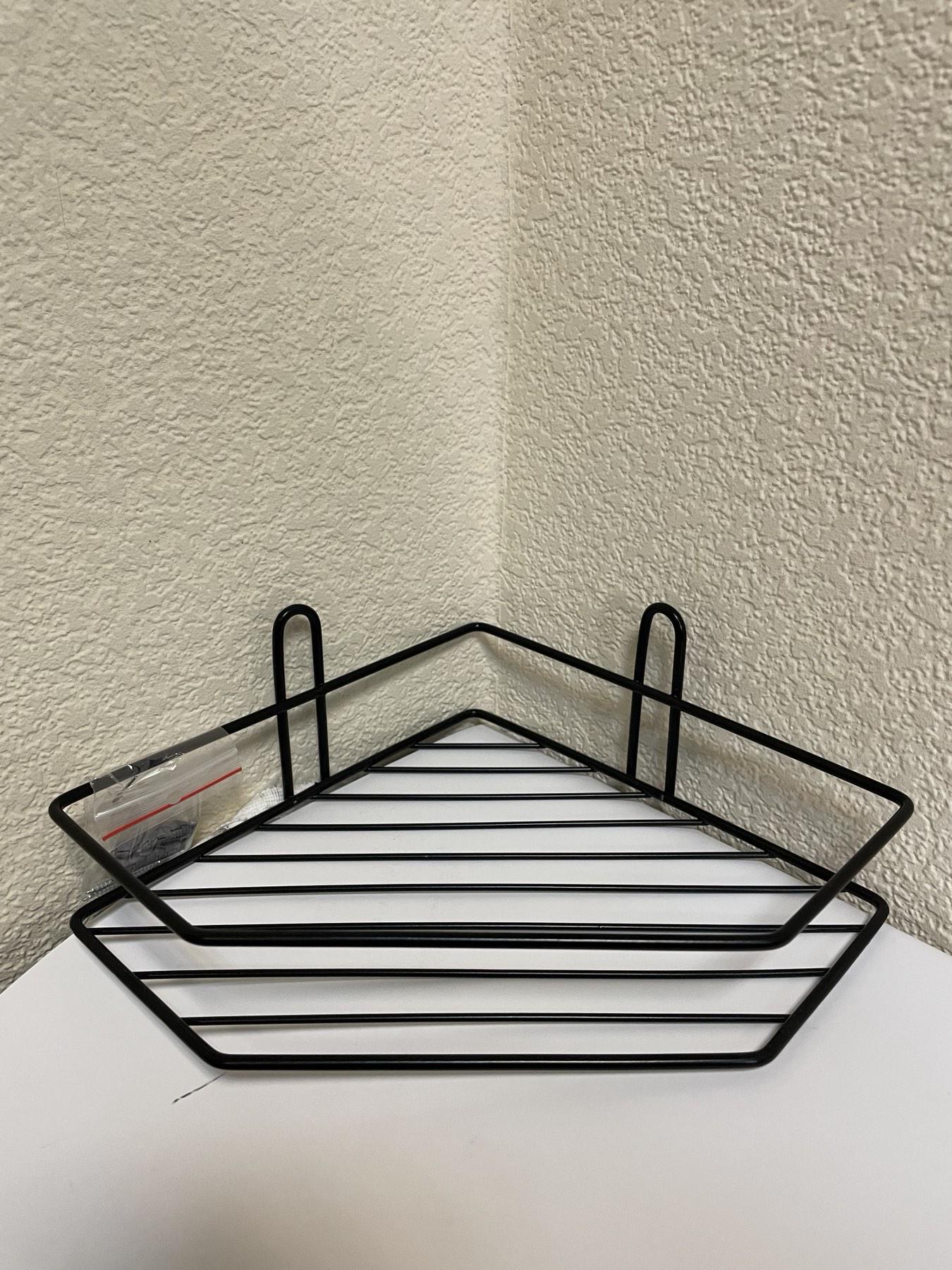 Полка угловая MOBILITY одноярусная для ванной металлическая комната 5х19,5х19,5 см Черный (26743859)