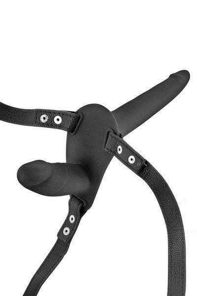 Страпон подвійний Fetish Tentation Strap-On with Double Dildo Black ( 38131678)