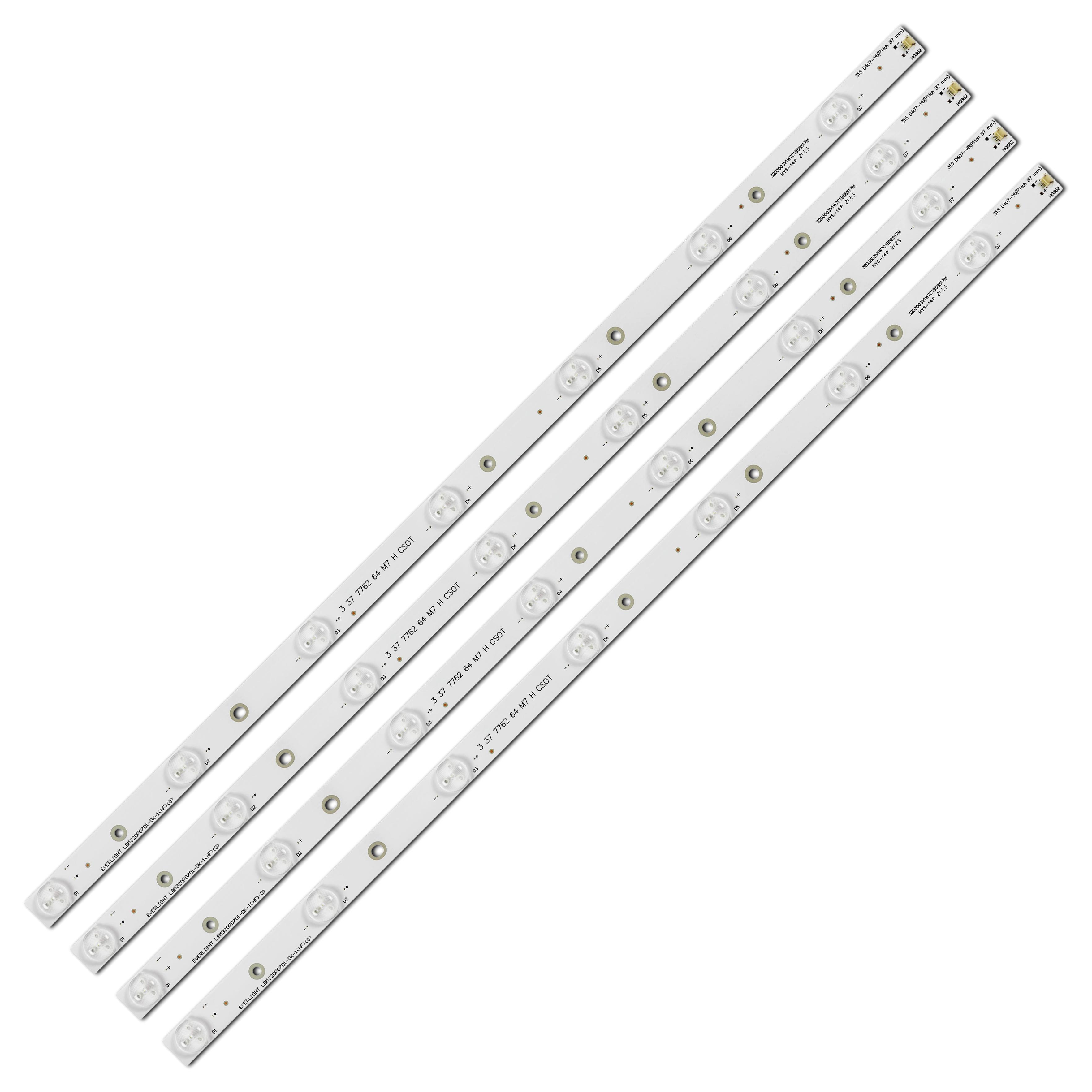 Комплект LED подсветки для TV EVERLIGHT LBM320P0701-DK-1/HF/0 315 D407-V6/P1tch 87 мм 32D3503V1W7C1B58517M 32" 4 шт. (ART-15334) Комплект LED подсветки для TV EVERLIGHT LBM320P0701-DK-1/HF/0 315 D407-V6/P1tch 87 мм 32D3503V1W7C1B58517M 32" 4 шт. (ART-15334)