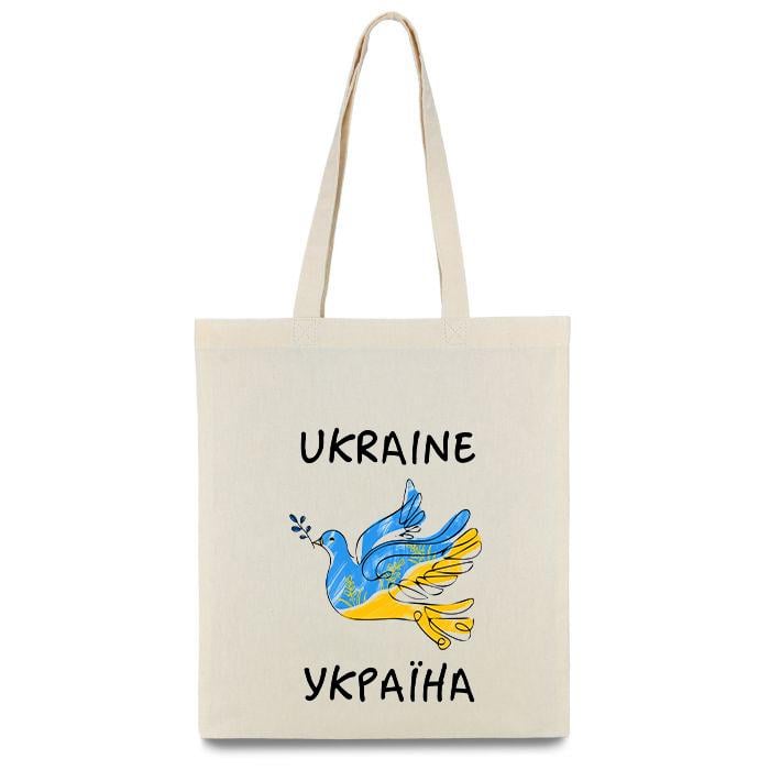 Еко-сумка шопер з друком "Ukraine/Україна" 35x40 см (14-shoper)