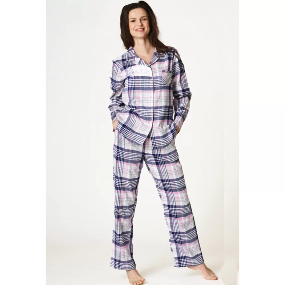 Пижама женская Key LNS 445 фланель XL Светло-серый (36443) - фото 2 Пижама женская Key LNS 445 фланель XL Светло-серый (36443) - фото 2