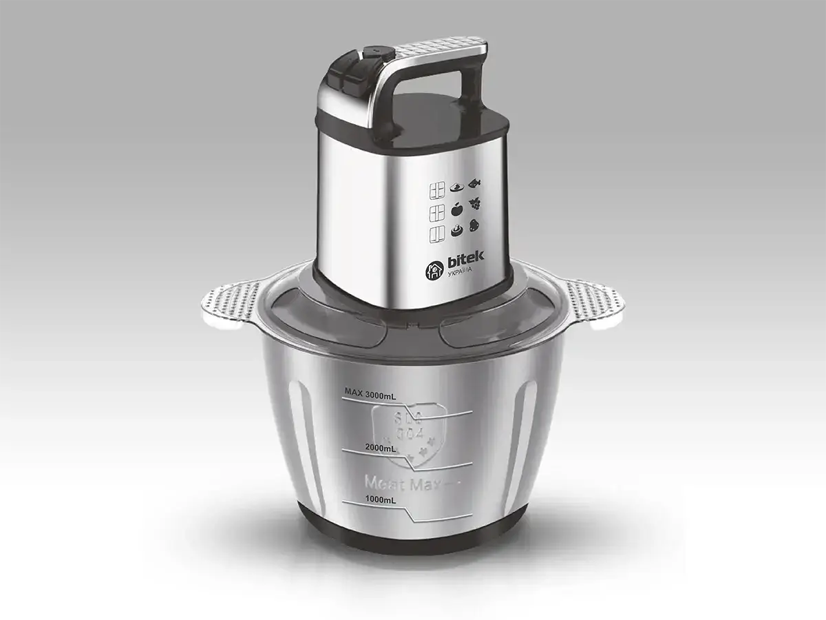 Подрібнювач кухонний Bitek Professional Food Chopper 2000 Вт 3 л - фото 8 Подрібнювач кухонний Bitek Professional Food Chopper 2000 Вт 3 л - фото 8