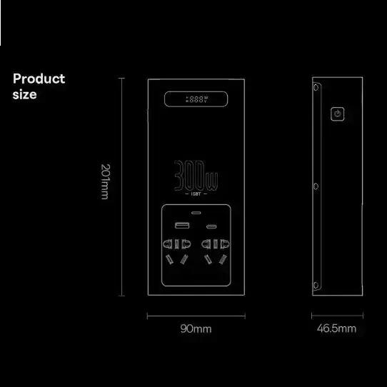 Автомобильный инвертор Baseus 300W 2 розетки 220V/клеммы/USB/Type-C чистый синус Черный (957-1) - фото 8