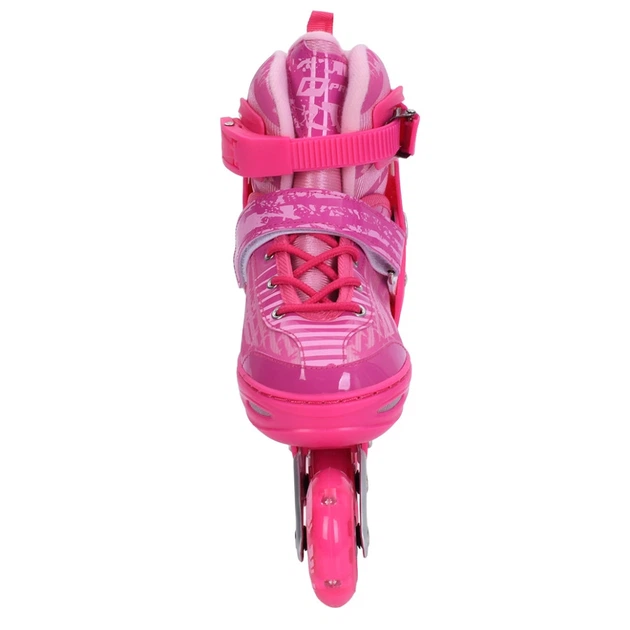 Роликовые коньки детские Bambi A4163-M-P р. 35-38 раздвижные со светящимися колесами Розовый/Белый