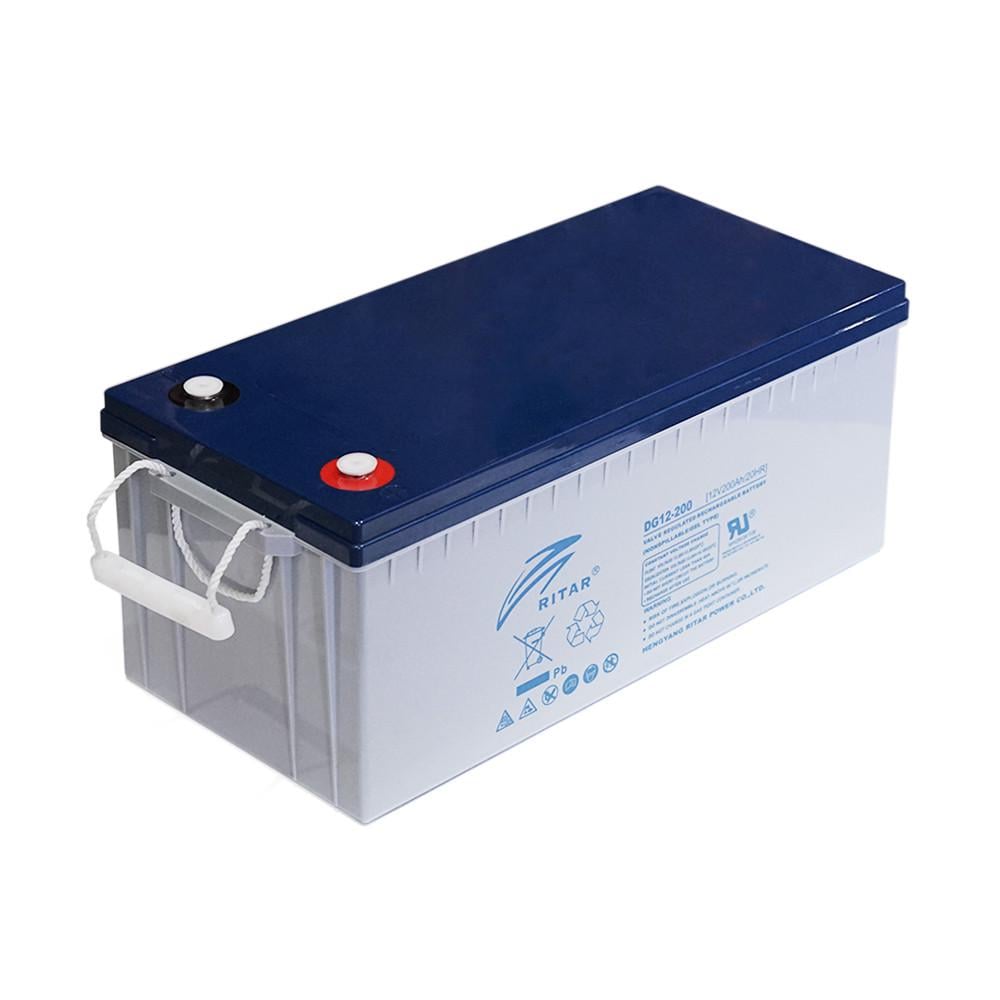 Батарея акумуляторна GEL RITAR DG12-200 Gray Case 12V 200.0Ah