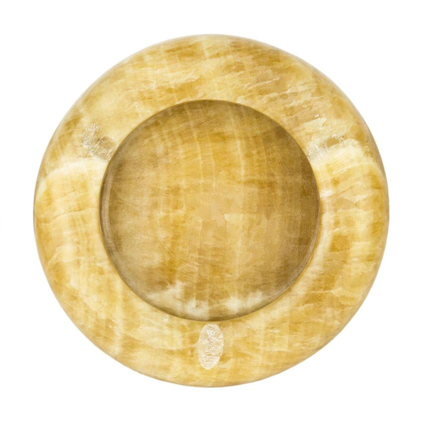 Попільничка настільна натуральний камінь кругла 115x115x30 мм Пісочний темний (27827) - фото 3