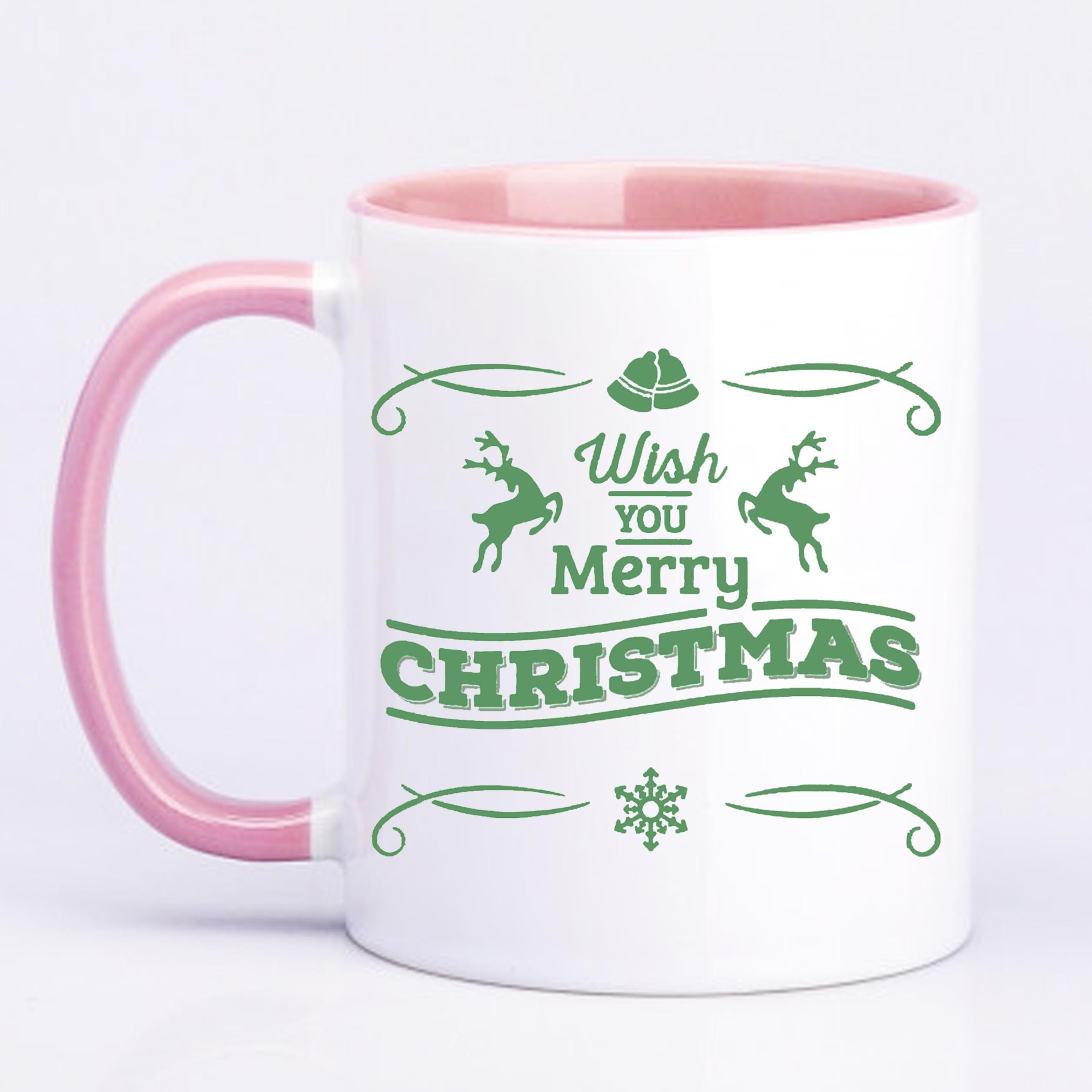 Чашка с печатью Marry Christmas with you 330 мл Розовый (21106)