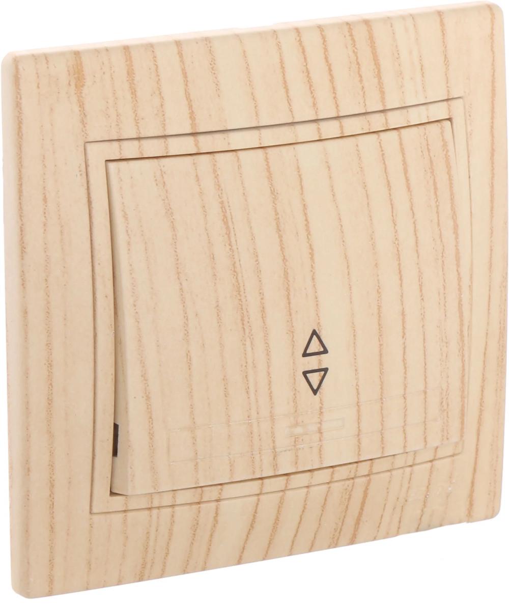 Выключатель одноклавишный Lezard Mira проходной Дуб выбеленный (27549888)